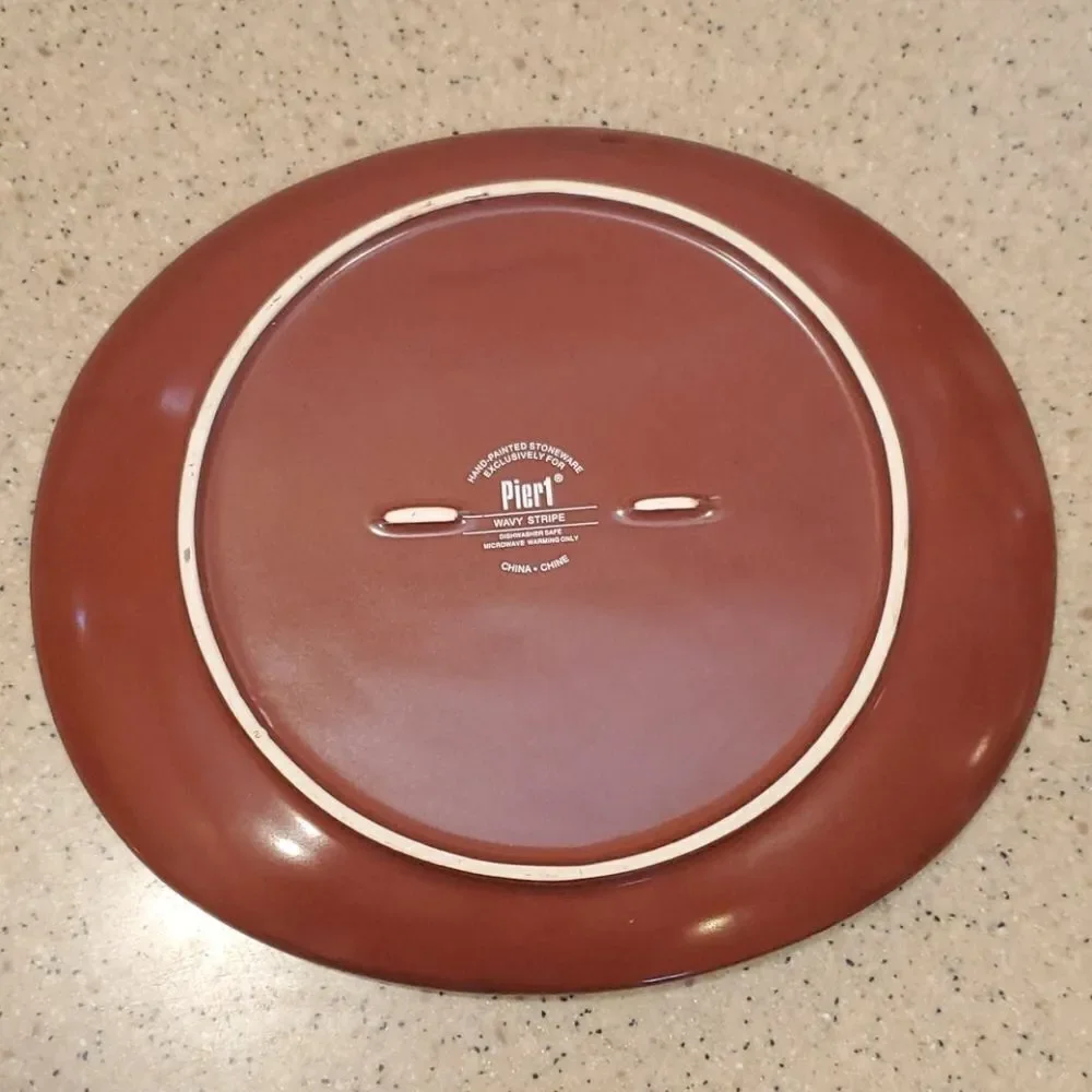 Pier One Wavy Stripe Dinner Plate 12.25